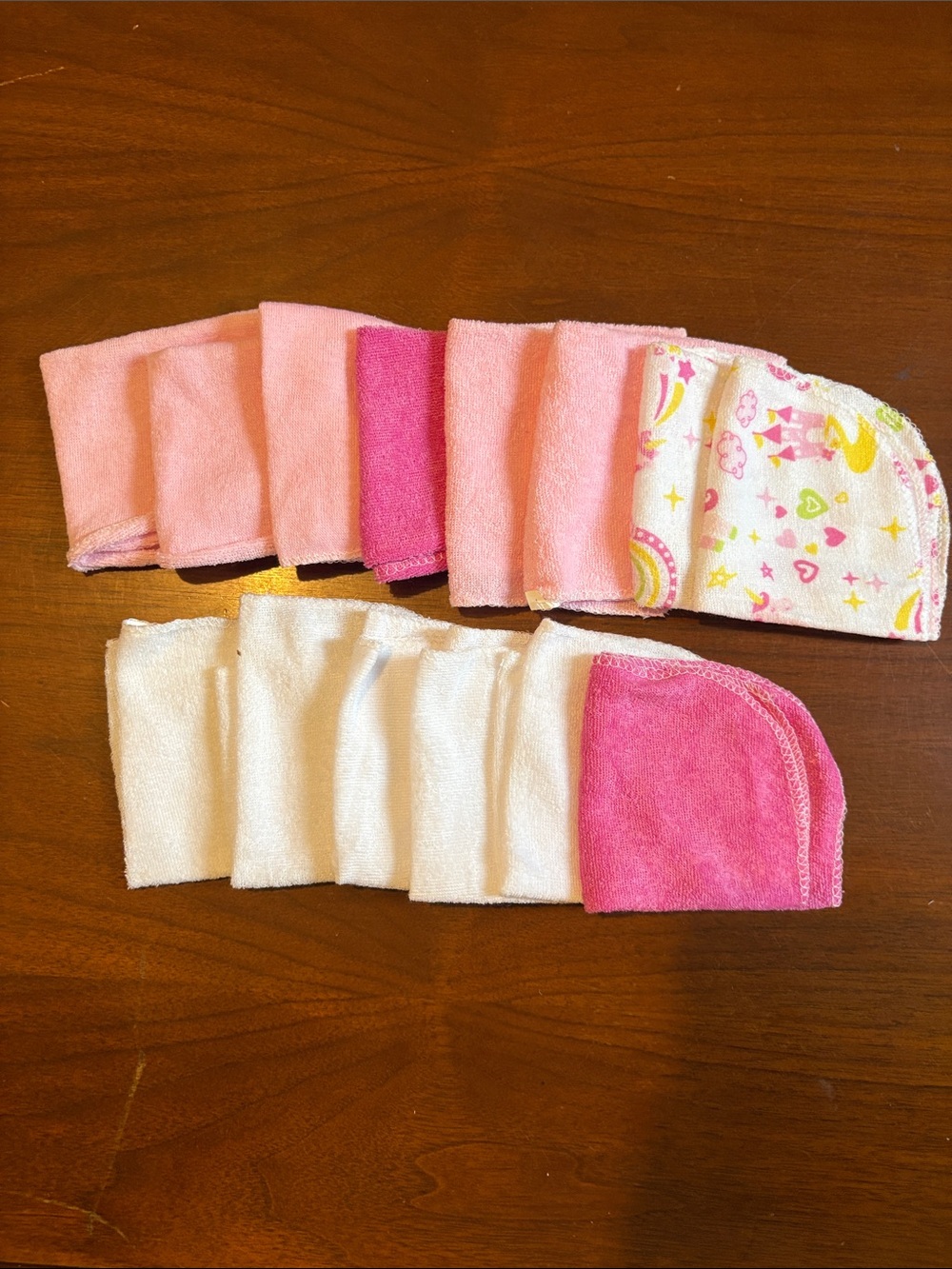 Baby Bib Cloths Set – Pink, Light Pink, White, Patterned